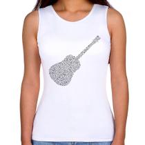 Regata Feminina Violão Notas Musicais - Foca na Moda Regata Feminina Violão Notas Musicais - Foca na Moda