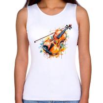Regata Feminina Violino Watercolor - Foca na Moda