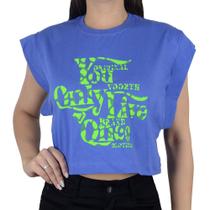 Regata Feminina Voorth Cropped Azul - 5623 Regata Feminina Voorth Cropped Azul - 5623