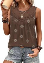 Regata Feminina XIEERDUO Sem Manga com Renda Boho XL