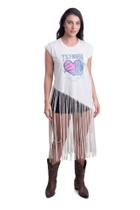 Regata Franja Feminina Texas Farm - Dust And Passion - Cff003 - Bege