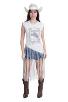 Regata Franja Feminina Texas Farm - Dust And Passion - Cff006 - Bege