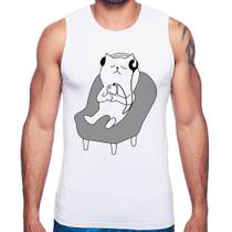Regata Gatinho Ouvindo Música - Foca na Moda