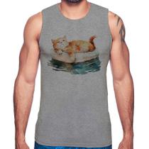 Regata Gatinho Relaxando na Bóia - Foca na Moda