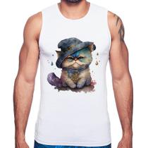 Regata Gato Persa Watercolor - Foca na Moda Regata Gato Persa Watercolor - Foca na Moda