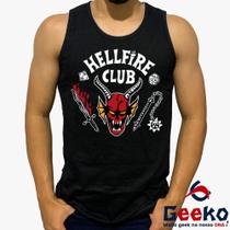 Regata Hellfire Club 100% Algodão Stranger Things Camiseta Regata Geeko