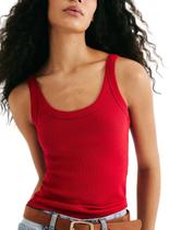Regata Hering N1TE Feminina Slim Ribana Algodão T. P/EXG