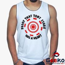 Regata Homem de Ferro 100% Algodão Proof That Tony Stark Has A Heart Geeko Regata Homem de Ferro 100% Algodão Proof That Tony Stark Has A Heart Geeko
