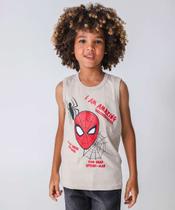 Regata Infantil Homem Aranha Tam 4 a 10 Bege-86100 Regata Infantil Homem Aranha Tam 4 a 10 Bege-86100