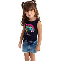 Regata Infantil Hrradinhos com Strass e Amarração Regata Infantil Hrradinhos com Strass e Amarração