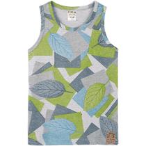 Regata Infantil Menino Praia Meia Malha Folhas Taman 4 Ao 14