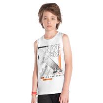 Regata Infantil Meninos Branca NYC Skateboard Kyly