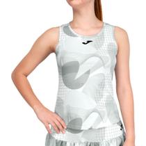 Regata Joma Lady Challenge Estampada Branca e Cinza Regata Joma Lady Challenge Estampada Branca e Cinza