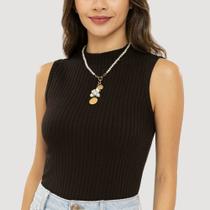 Regata Justa Com Gola Alta Em Canelado Habana