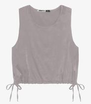 Regata Juvenil Feminina em Slub Acetinado Minty Cinza Regata Juvenil Feminina em Slub Acetinado Minty Cinza