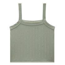 Regata Juvenil Menina Lilimoon Canelado Aplicação Strass Verde Regata Juvenil Menina Lilimoon Canelado Aplicação Strass Verde