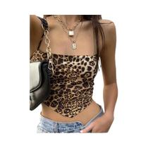Regata Leopardo Sem Costas - Top Cropped Sem Mangas para Rave Regata Leopardo Sem Costas - Top Cropped Sem Mangas para Rave