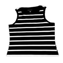 Regata listrada, basic+, em malha algodão com poliester e elastano, ref b978 na cor bto/bco p