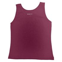 Regata listrada, basic+, em malha poliester com viscose e elastano, ref b973 na cor marsala g
