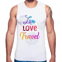 Regata Live Love Travel - Branco - Foca na Moda
