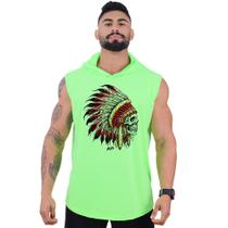 Regata Longline com Touca Masculina MXD Conceito Caveira Chefe Indígena Regata Longline com Touca Masculina MXD Conceito Caveira Chefe Indígena