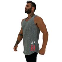 Regata Longline Estampa Lateral Masculina MXD Conceito No Pain No Gain Letreiro