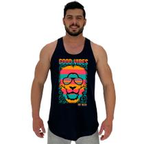 Regata Longline Estampada Masculina MXD Conceito Leão Good Vibes