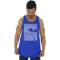 Regata Longline Estampada Masculina MXD Conceito Praia e Palmeiras Regata Longline Estampada Masculina MXD Conceito Praia e Palmeiras