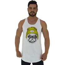 Regata Longline Estampada Masculina MXD Conceito Pug de Gorro