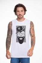 Regata Machão Beard Skull - Branco