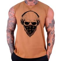 Regata Machão Estampada Caveira Justiceiro Pitbull Skull Fitness Treino