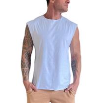 Regata machão lisa masculina malha 100% algodão camiseta casual fitness corte estilo a fio