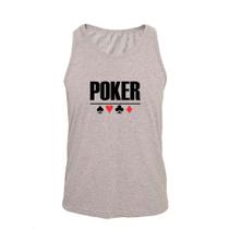 Regata Masculina Algodão Poker Estampada Verão Moderna
