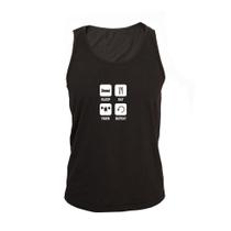 Regata Masculina Algodão Sleep Eat Train Repeat Básica