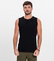 Regata Masculina Básica Meia Malha Diametro Preto