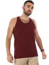 Regata Masculina Básica Tradicional Algodão Vinho Regata Masculina Básica Tradicional Algodão Vinho
