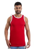 Regata Masculina Bicolor Canelada Modelo Slim