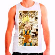 Regata Masculina Branca Desenho Anime Dragon Bal 01
