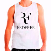 Regata Masculina Branca Esporte Tennis RF Federer 02 Regata Masculina Branca Esporte Tennis RF Federer 02