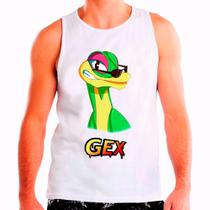 Regata Masculina Branca Gex Jacaré jogos games Regata Masculina Branca Gex Jacaré jogos games