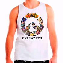 Regata Masculina Branca Overwatch Jogos Games 04 Regata Masculina Branca Overwatch Jogos Games 04