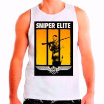 Regata Masculina Branca Sniper Elite Jogos Games