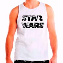 Regata Masculina Branca Star Wars Filme 03 Regata Masculina Branca Star Wars Filme 03