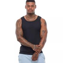Regata Masculina Canelada Algodão Estilo Americano Slin Academia