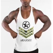 Regata Masculina De Treino Cavada Academia Musculação Army - LC REGATAS
