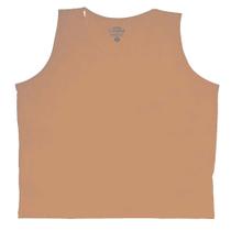 Regata masculina em tecido de algodão, lisa, cor areia, basica, marca basic +, tamanho m