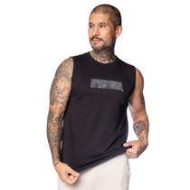 Regata Masculina Gangster Estampa Emborrachada Preto Regata Masculina Gangster Estampa Emborrachada Preto