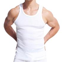 Regata Masculina Lisa Modelo Americano Canelada Premium Luxo