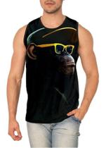 Regata Masculina Macaco Estiloso De Óculos E Boné