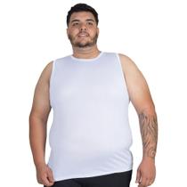 Regata Masculina Plus Size Fitness Gola Redonda Lisa Básica